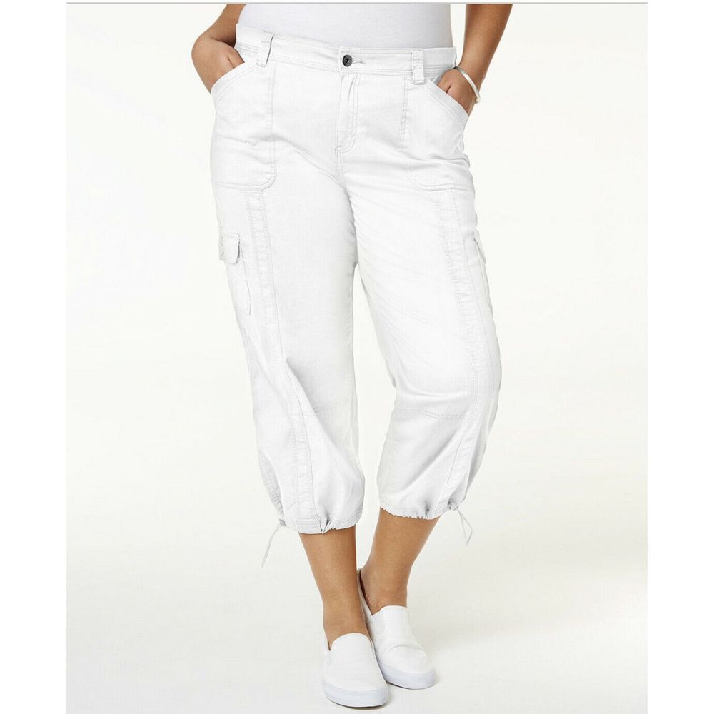 Style & Co Cargo Capri White 22W New